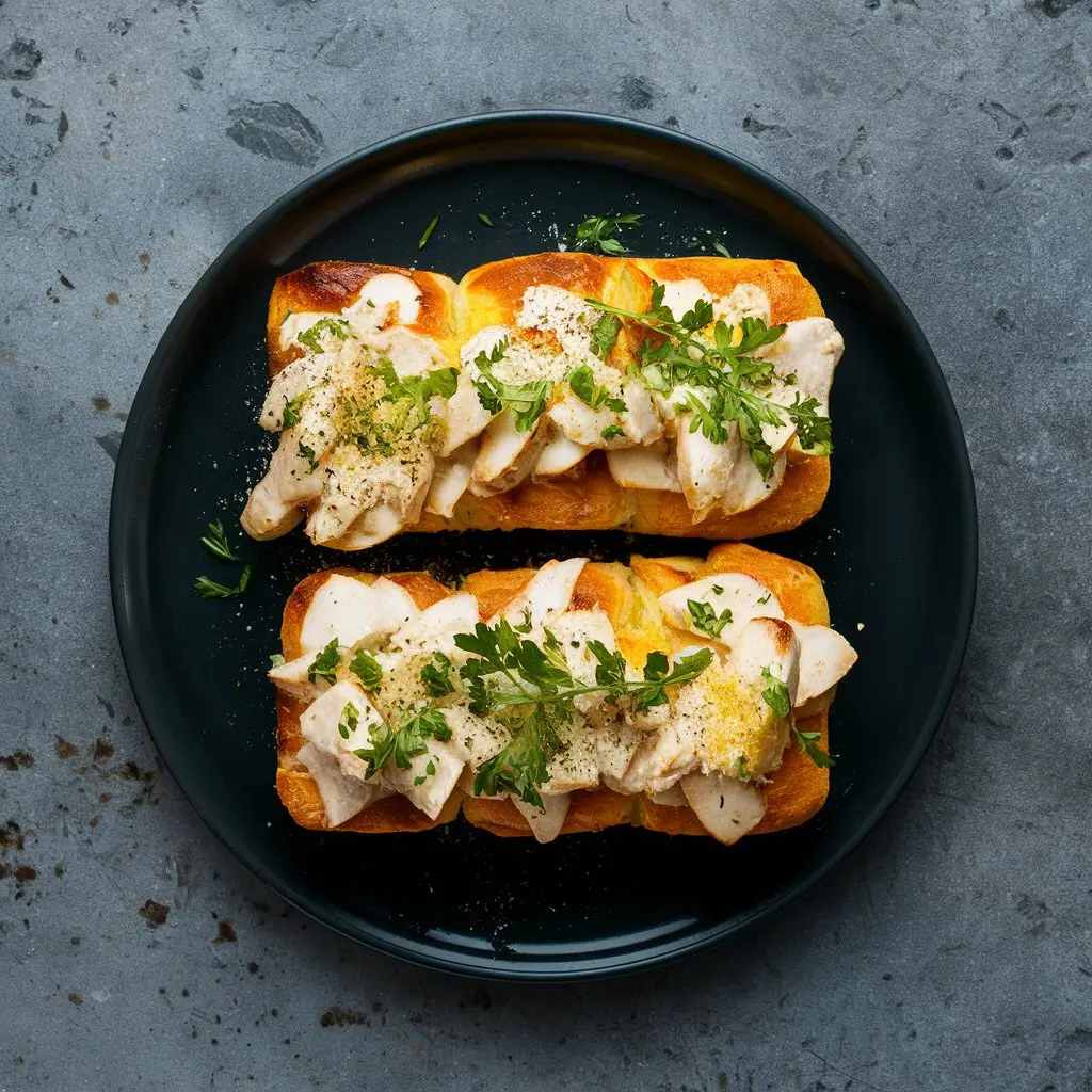 Chicken Alfredo Garlic Bread Recipe