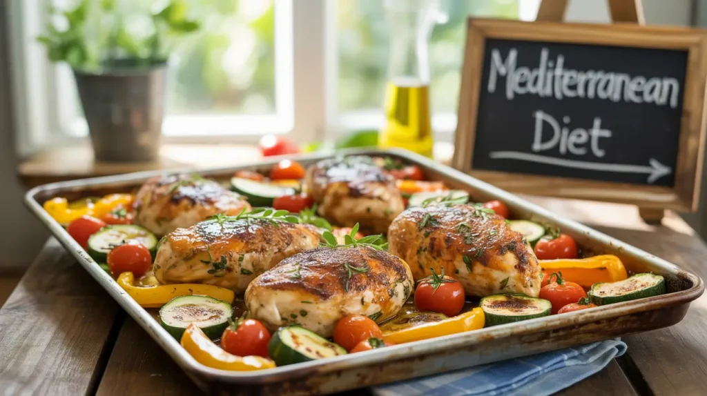 This Hawaiian Chicken Sheet Pan Recipe Mediterranean Diet blends tropical flavors with Mediterranean diet principles for a nutritious and delicious meal. The combination of pineapple, olives, and fresh herbs creates a vibrant dish that’s both satisfying and easy to prepare.